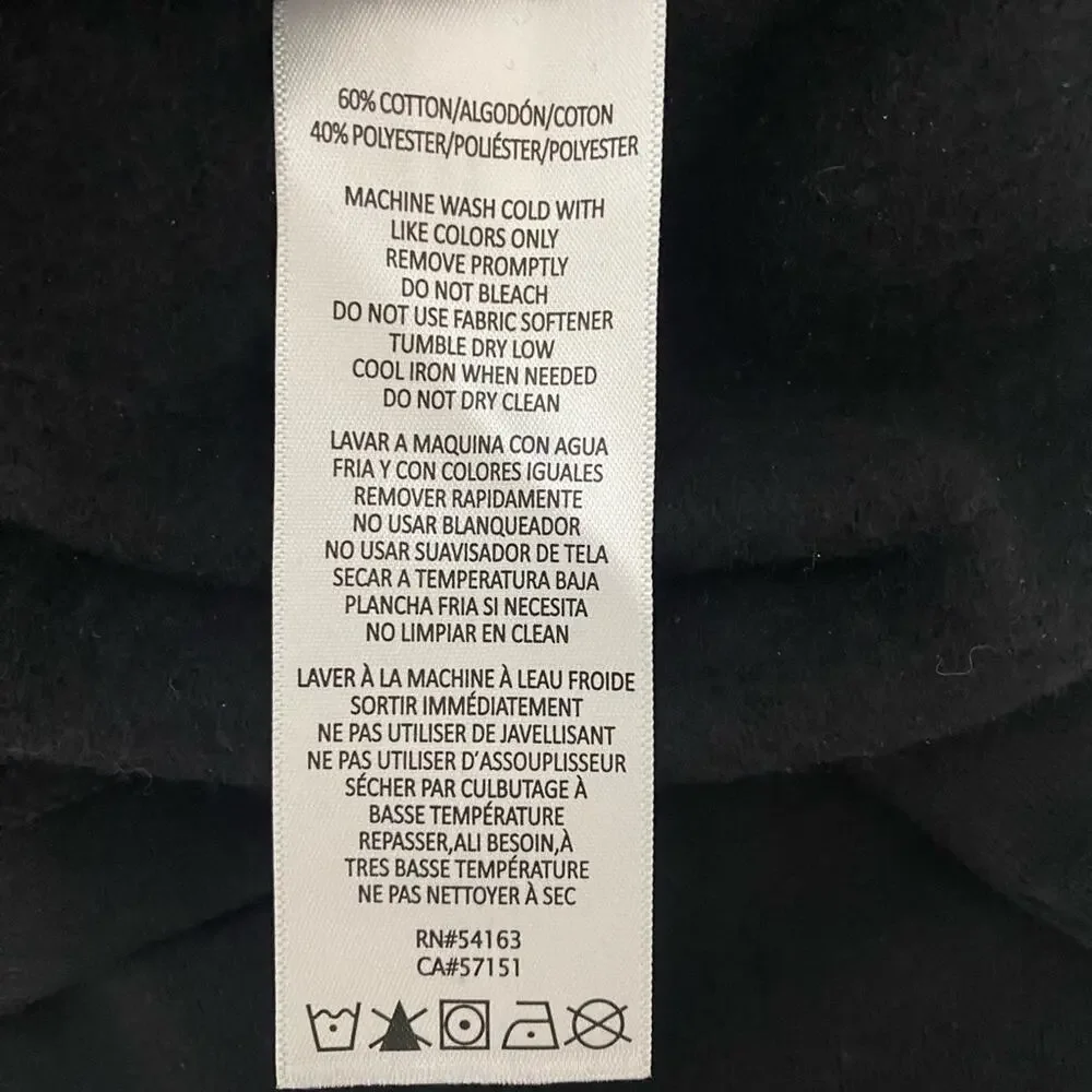 Calvin Klein LS Black Fleece Performance Cropped Sweatshirt NEW Size M - Picture 6 of 6